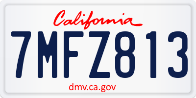 CA license plate 7MFZ813