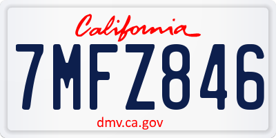 CA license plate 7MFZ846