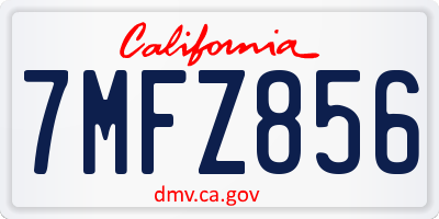 CA license plate 7MFZ856