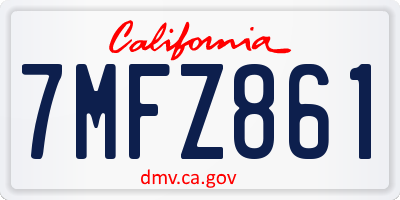 CA license plate 7MFZ861