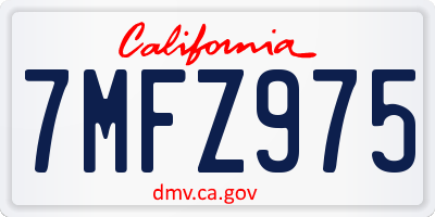 CA license plate 7MFZ975