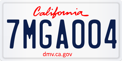 CA license plate 7MGA004