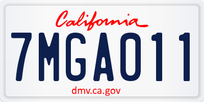 CA license plate 7MGA011