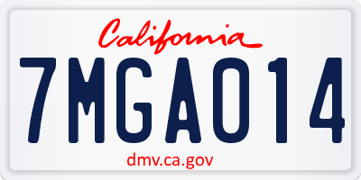 CA license plate 7MGA014