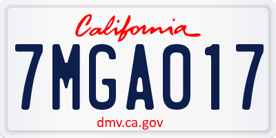CA license plate 7MGA017