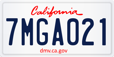 CA license plate 7MGA021