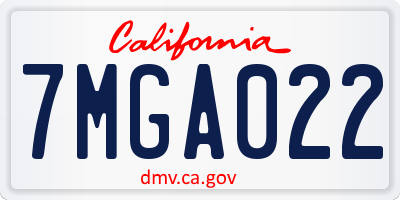 CA license plate 7MGA022