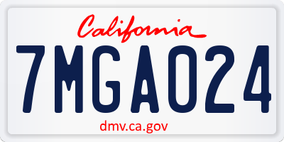 CA license plate 7MGA024
