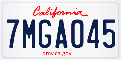 CA license plate 7MGA045