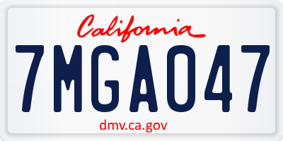 CA license plate 7MGA047