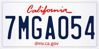 CA license plate 7MGA054