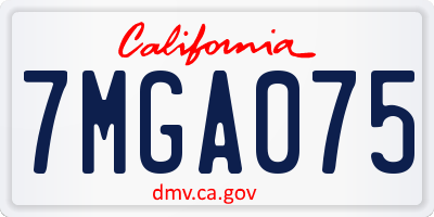 CA license plate 7MGA075