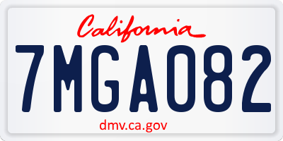 CA license plate 7MGA082