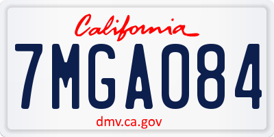 CA license plate 7MGA084