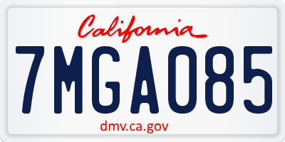 CA license plate 7MGA085