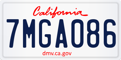 CA license plate 7MGA086