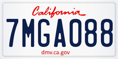 CA license plate 7MGA088