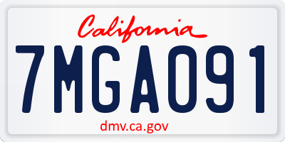 CA license plate 7MGA091