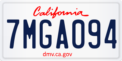 CA license plate 7MGA094
