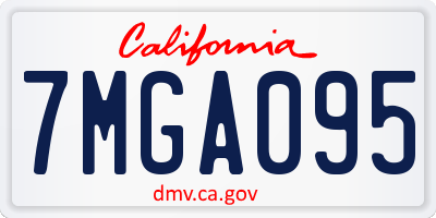 CA license plate 7MGA095