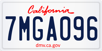 CA license plate 7MGA096