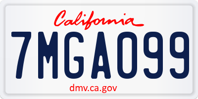 CA license plate 7MGA099