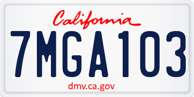 CA license plate 7MGA103