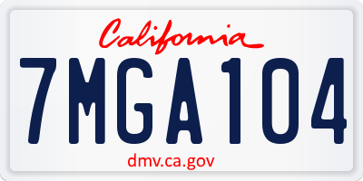 CA license plate 7MGA104