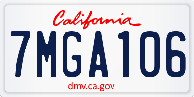 CA license plate 7MGA106