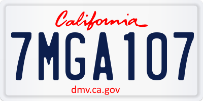 CA license plate 7MGA107