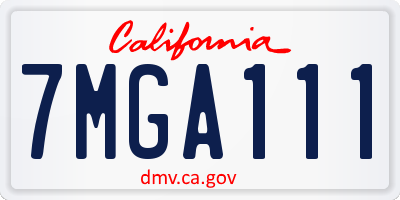 CA license plate 7MGA111