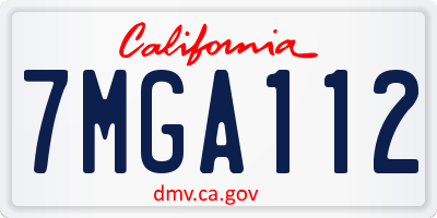 CA license plate 7MGA112