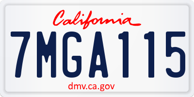 CA license plate 7MGA115