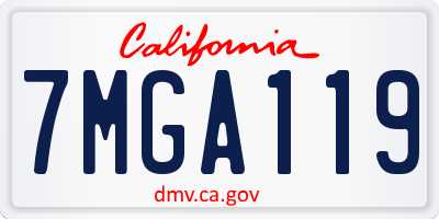 CA license plate 7MGA119