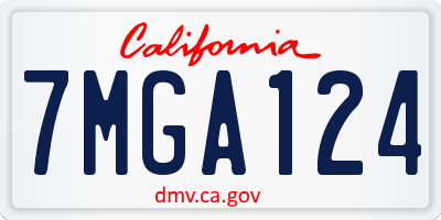 CA license plate 7MGA124