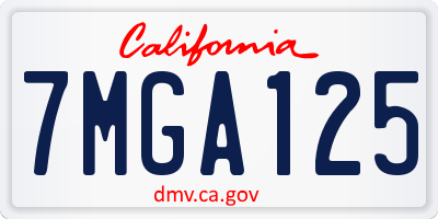 CA license plate 7MGA125