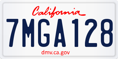 CA license plate 7MGA128