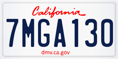 CA license plate 7MGA130