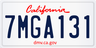 CA license plate 7MGA131