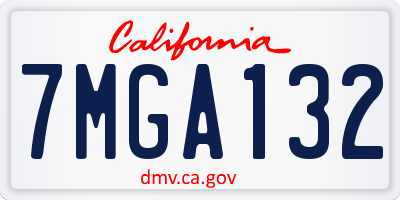 CA license plate 7MGA132