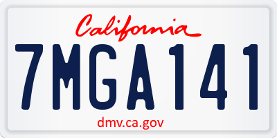 CA license plate 7MGA141