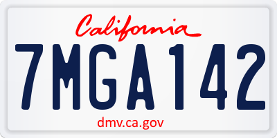 CA license plate 7MGA142