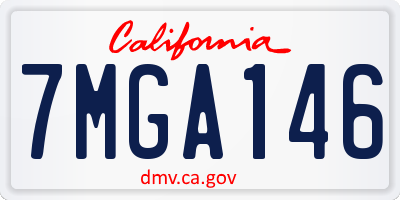 CA license plate 7MGA146