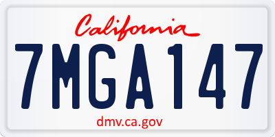 CA license plate 7MGA147