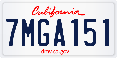 CA license plate 7MGA151