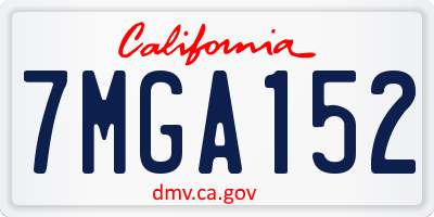 CA license plate 7MGA152