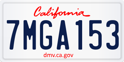 CA license plate 7MGA153
