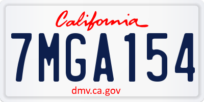 CA license plate 7MGA154