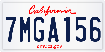 CA license plate 7MGA156