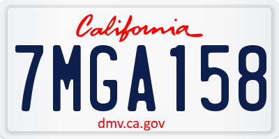 CA license plate 7MGA158